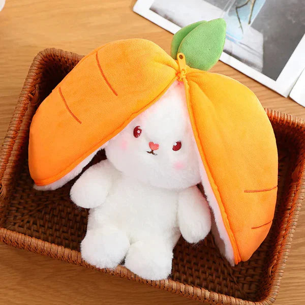 Cute Rabbit Doll Carrot Strawberry Plush Pillow Transform to Bunny at $12.97 only from Truemartin