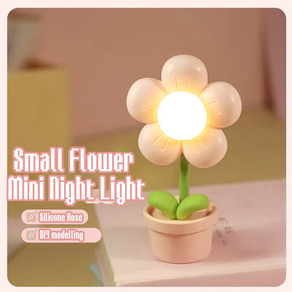 Mini LED Flower Night Light Cute Small Table Lamp