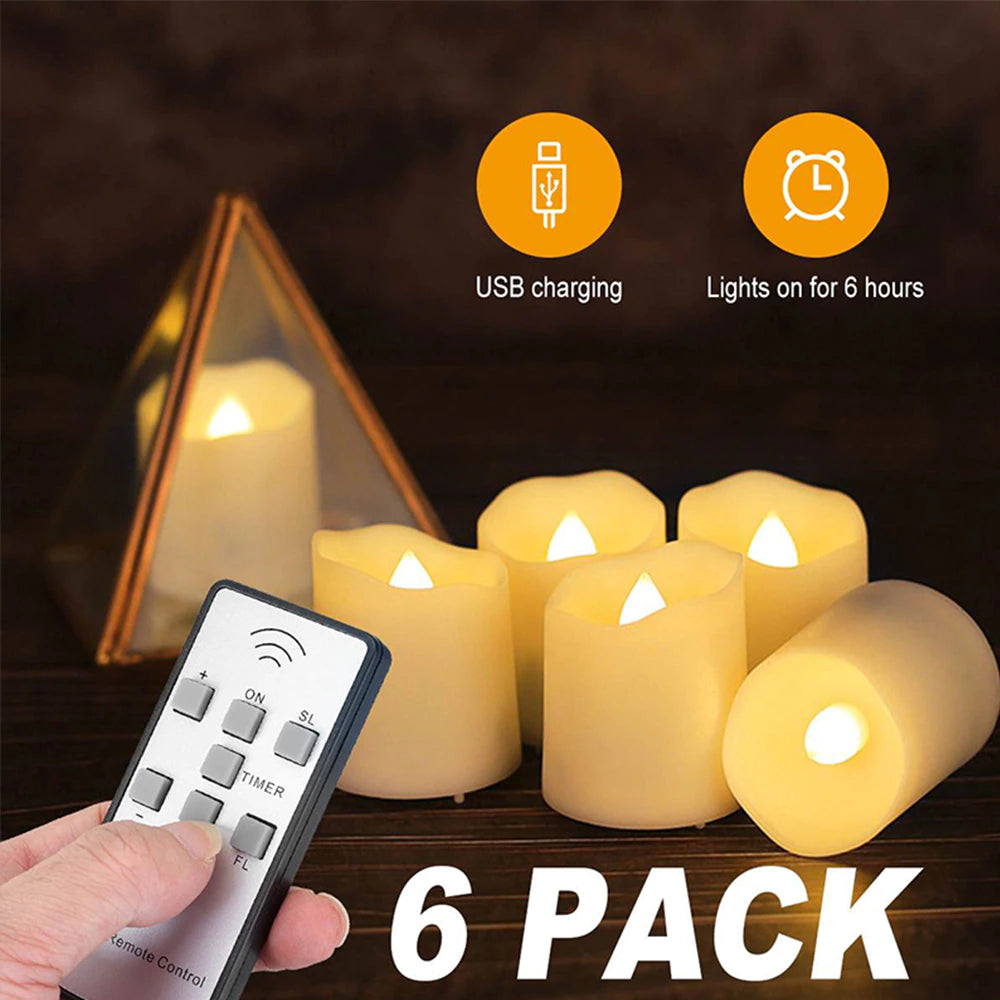 Rechargeable LED Candles Timer Remote Flameless Flickering at $32.47 from Truemartin