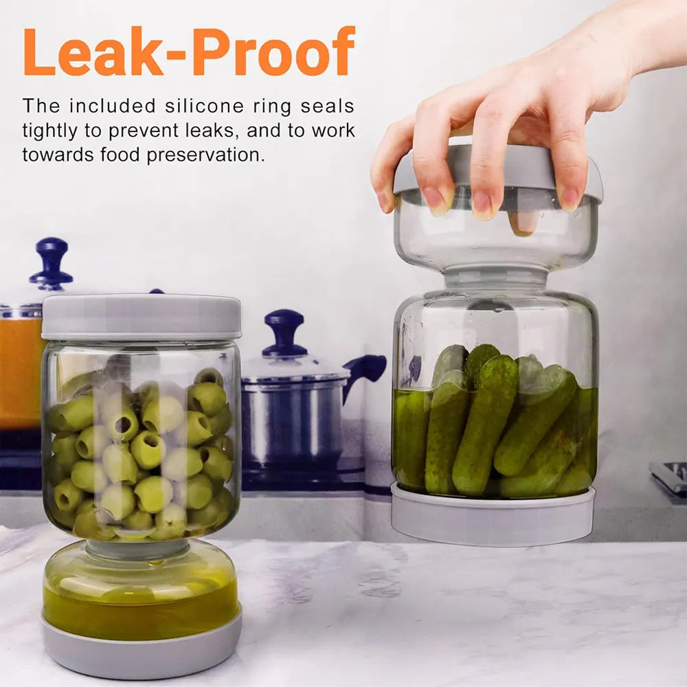 Hourglass Pickle Flip Jar Pickle and Olives Juice Wet and Dry Separator Food Container at $15.97 from Truemartin