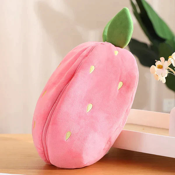 Cute Rabbit Doll Carrot Strawberry Plush Pillow Transform to Bunny at $12.97 only from Truemartin