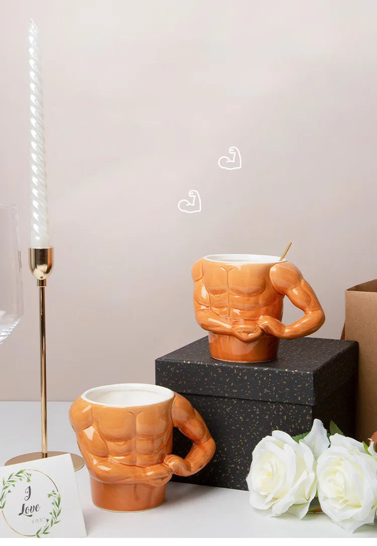 Creative Muscle Man Mug Ceramic Coffee Cup Ceramic Mug Creative Personality Water Cup