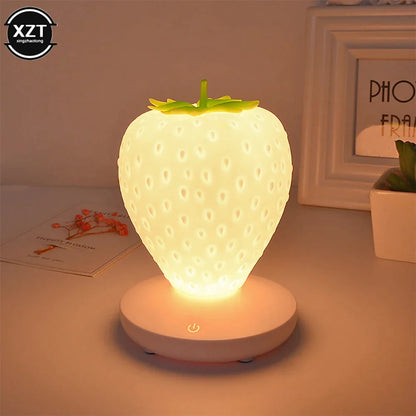 LED Strawberry Lamp for Bedroom Silicon Touch-Sensor USB Rechargeable at $24.97 only from Truemartin