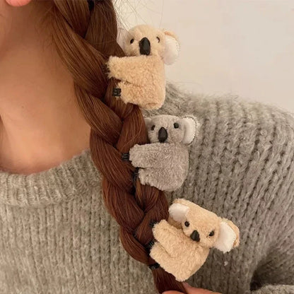 Plush Koala Bear Hair Decoration Hair Clips Hairpins Animal Hair Claw Clip for Girls Headwear Koala Barrettes Accessories