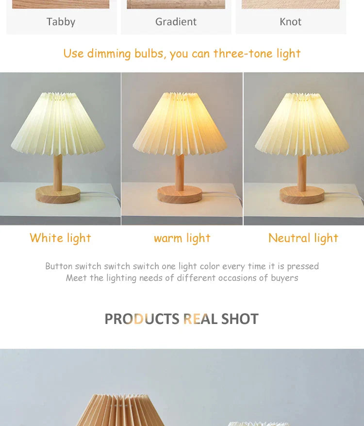 Korean Retro Pleated Table Lamp at $29.97 only from Truemartin