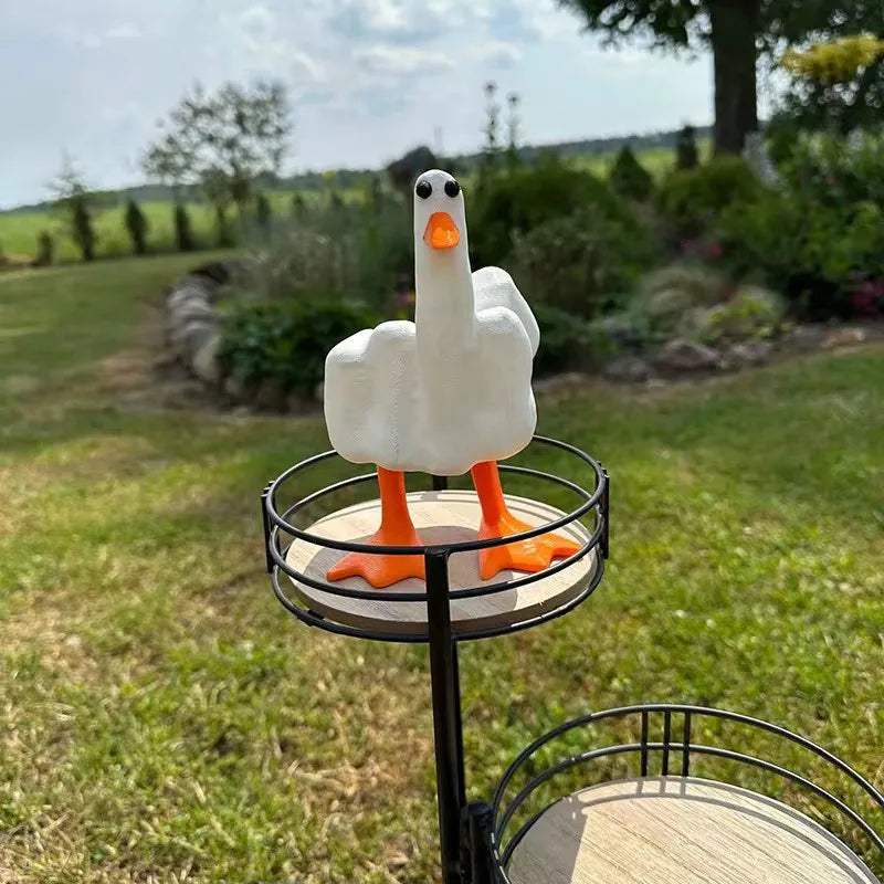 Funny Duck Personalized Middle Finger Resin Statue at $16.79 from Truemartin