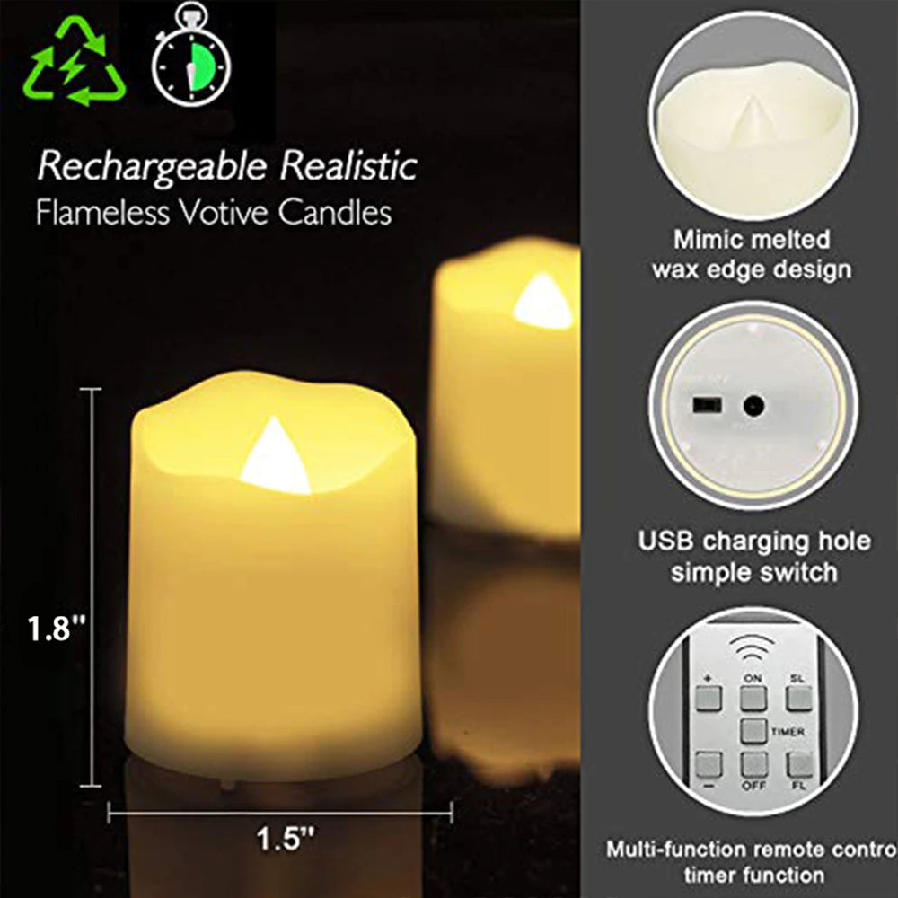 Rechargeable LED Candles Timer Remote Flameless Flickering at $32.47 from Truemartin