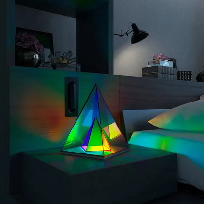 LED Pyramid Bedroom Decor Night Light USB Color Dimming Atmosphere Lamps Home Bedroom Decoration Birthday Gift Decorative Lamp