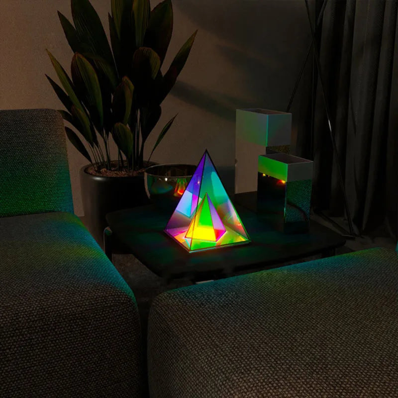 LED Pyramid Bedroom Decor Night Light USB Color Dimming Atmosphere Lamps Home Bedroom Decoration Birthday Gift Decorative Lamp