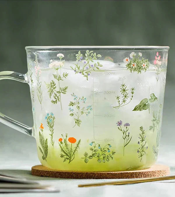 FLORAL GLASS CUP at $19.97 only from Truemartin