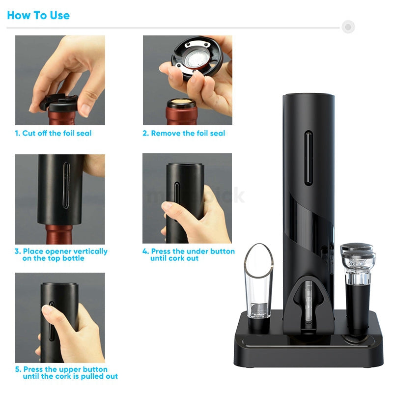 Automatic Electric Wine Corkscrew Rechargeable at $28.99 from Truemartin