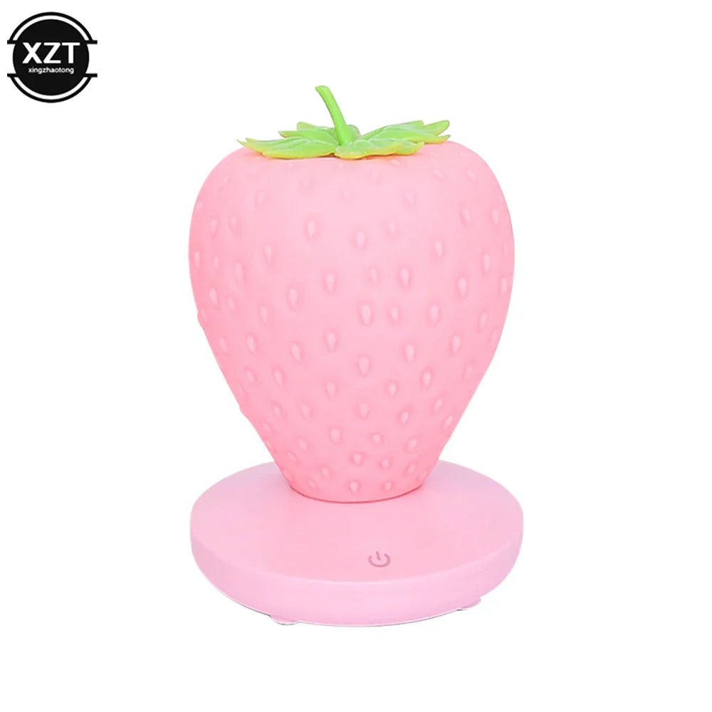 LED Strawberry Lamp for Bedroom Silicon Touch-Sensor USB Rechargeable at $24.97 only from Truemartin