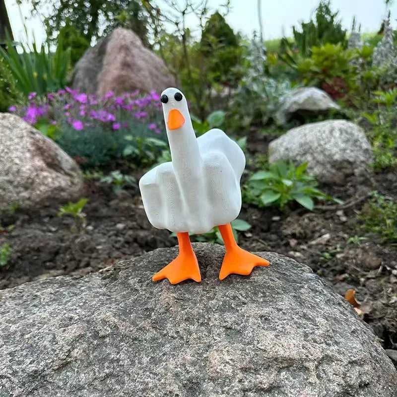 Funny Duck Personalized Middle Finger Resin Statue at $16.79 from Truemartin