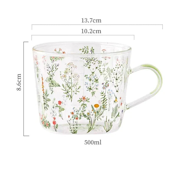 FLORAL GLASS CUP at $19.97 only from Truemartin