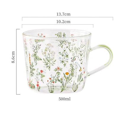 FLORAL GLASS CUP at $19.97 only from Truemartin