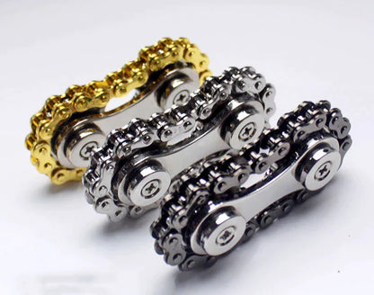 Metal Chain Spinner Fidgets Metal Flywheel Fingertip Gyro Toys Anti Stress DIY Replace Bicycle Chain Spiner Fidget Toys Kids