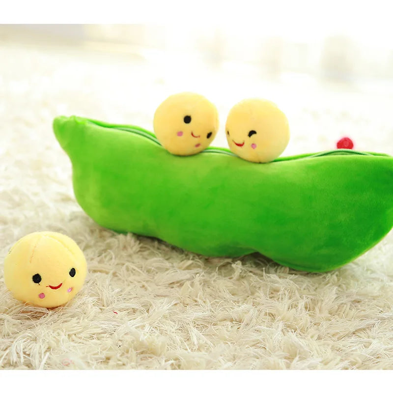 3 Peas In A Pod Plush Toy Soft Cute Stuffed Pea Pod Doll For Children Home Decor Throw Pillow Kids