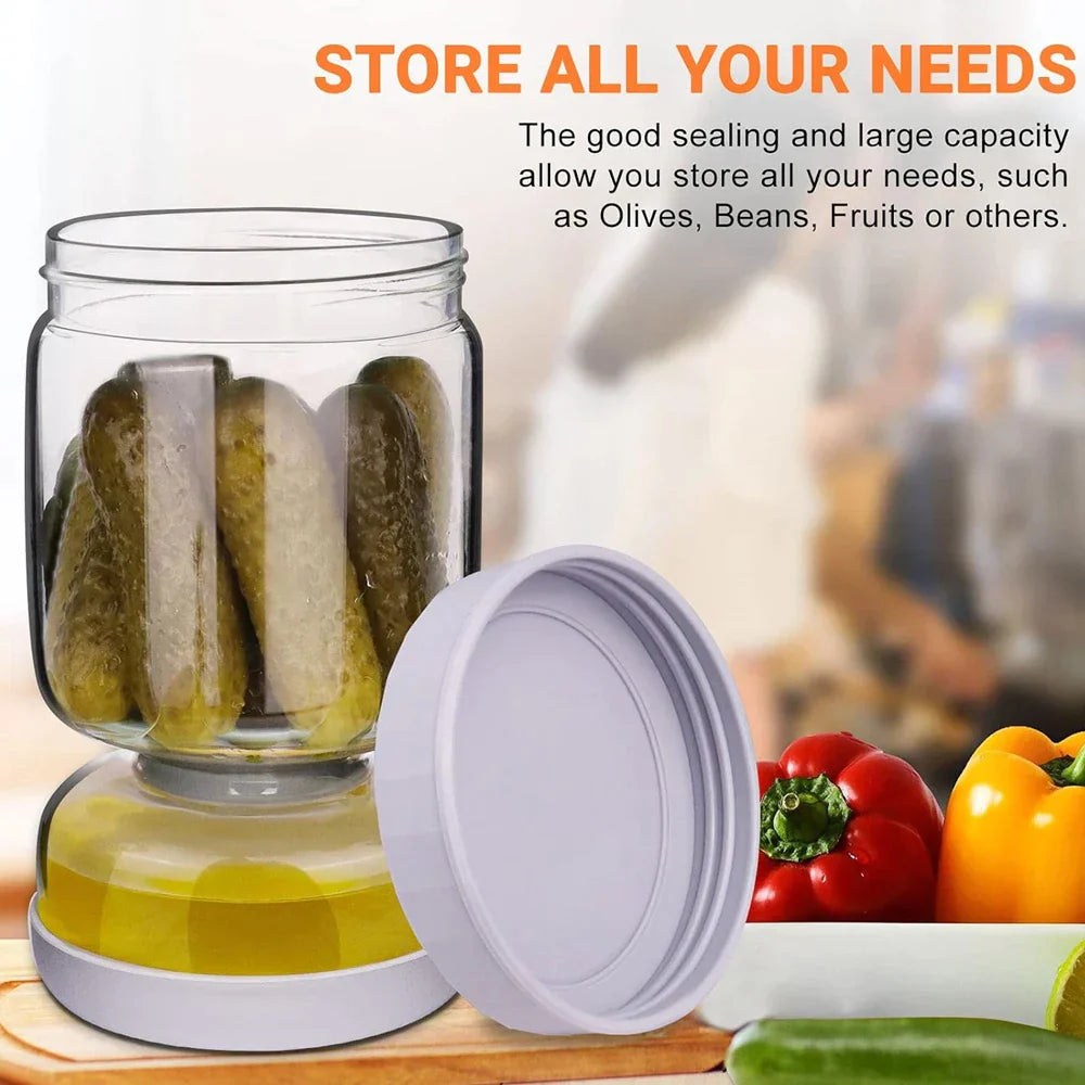 Hourglass Pickle Flip Jar Pickle and Olives Juice Wet and Dry Separator Food Container at $15.97 from Truemartin