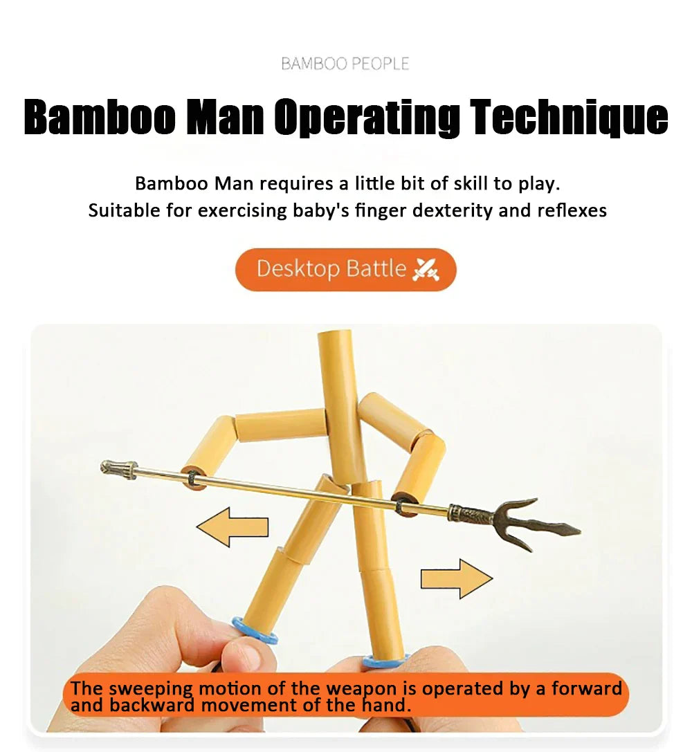 DIY Small Bamboo Man Two Player Battle Fun Interactive Party Game at $19.97 only from Truemartin