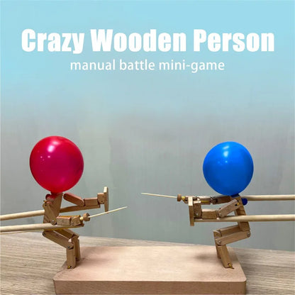 Balloon Bamboo Man Battle Handmade Wooden Fencing Puppets at $21.97 only from Truemartin