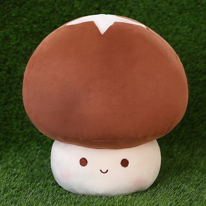 23cm Cute Simulated Mushroom Plush Toy Stuffed Soft Lifelike Plant Kawaii Shiitake Mushroom Doll Toys for Kids