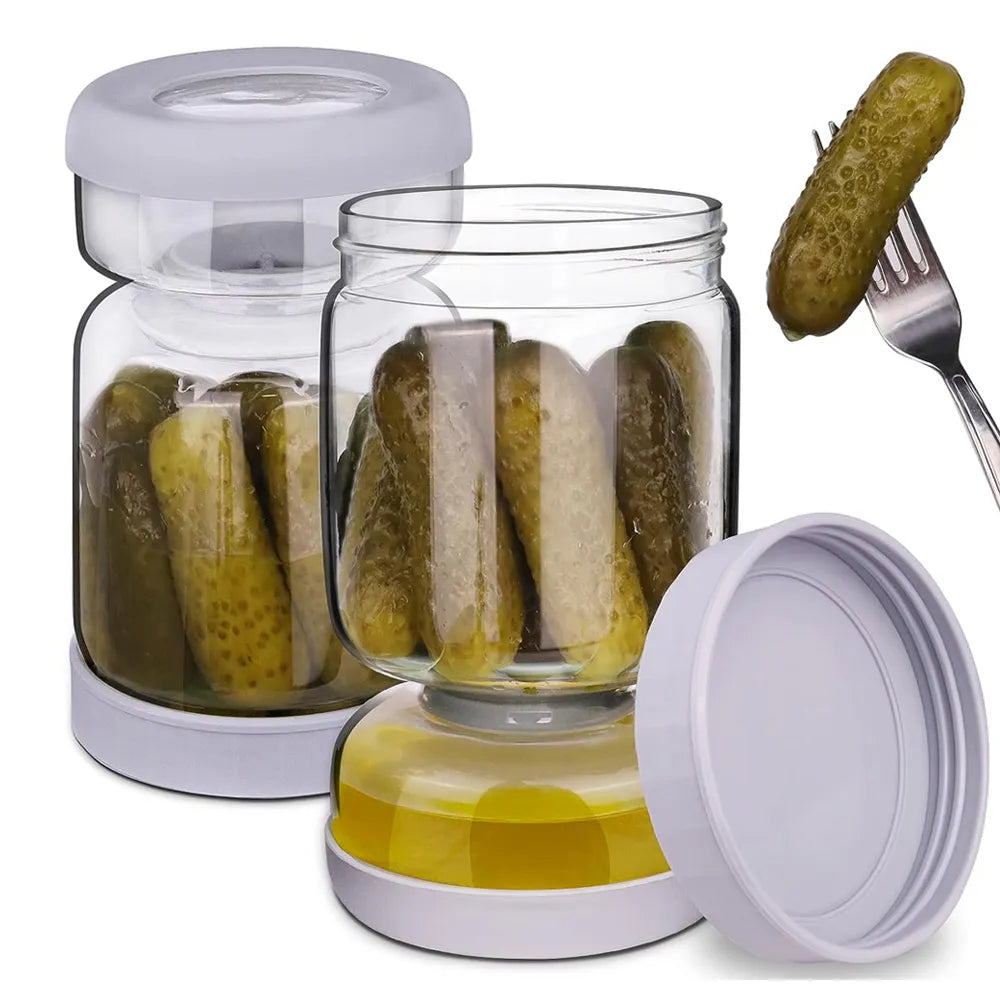 Hourglass Pickle Flip Jar Pickle and Olives Juice Wet and Dry Separator Food Container at $15.97 from Truemartin