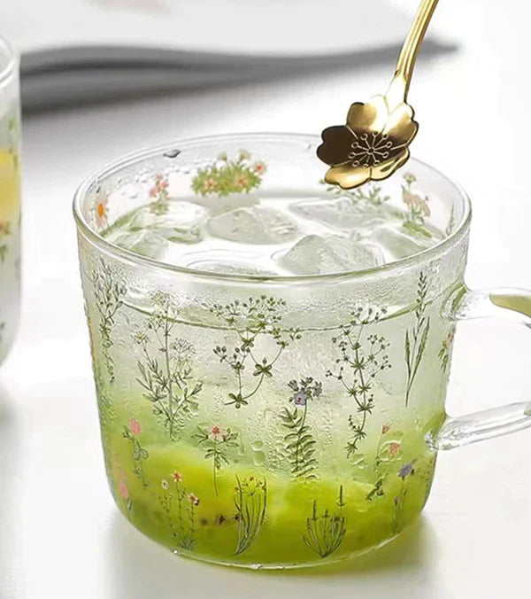 FLORAL GLASS CUP at $19.97 only from Truemartin