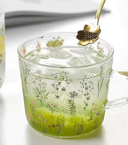 FLORAL GLASS CUP at $19.97 only from Truemartin