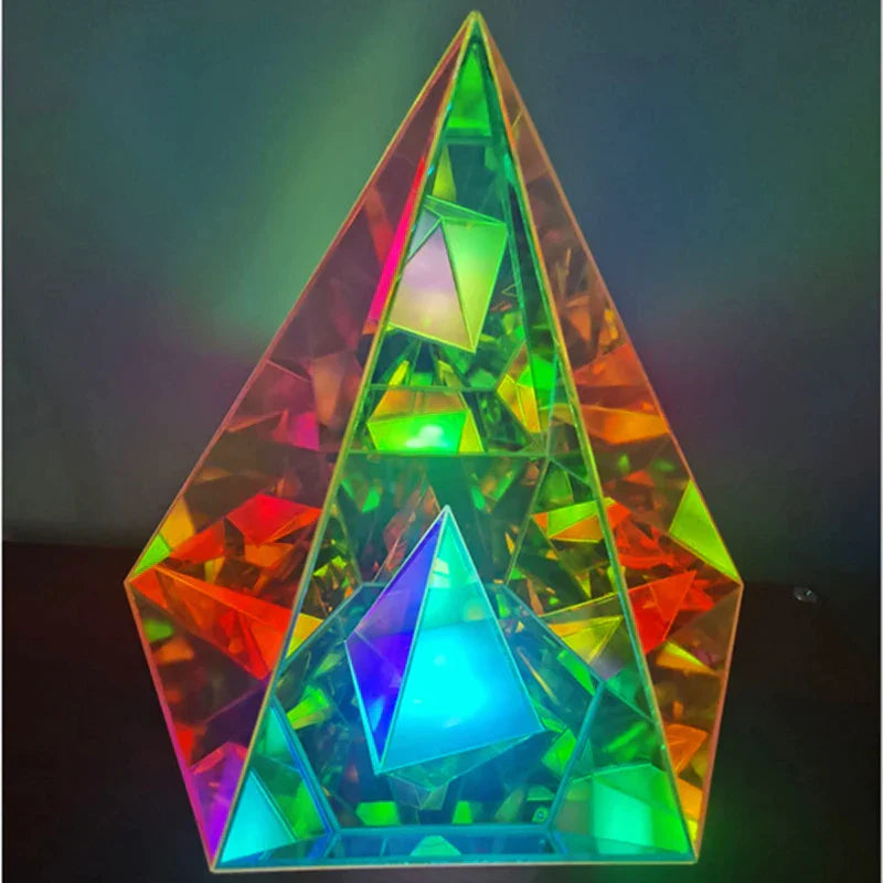 LED Pyramid Bedroom Decor Night Light USB Color Dimming Atmosphere Lamps Home Bedroom Decoration Birthday Gift Decorative Lamp