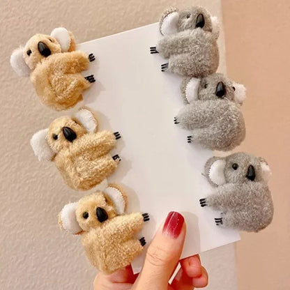 Plush Koala Bear Hair Decoration Hair Clips Hairpins Animal Hair Claw Clip for Girls Headwear Koala Barrettes Accessories