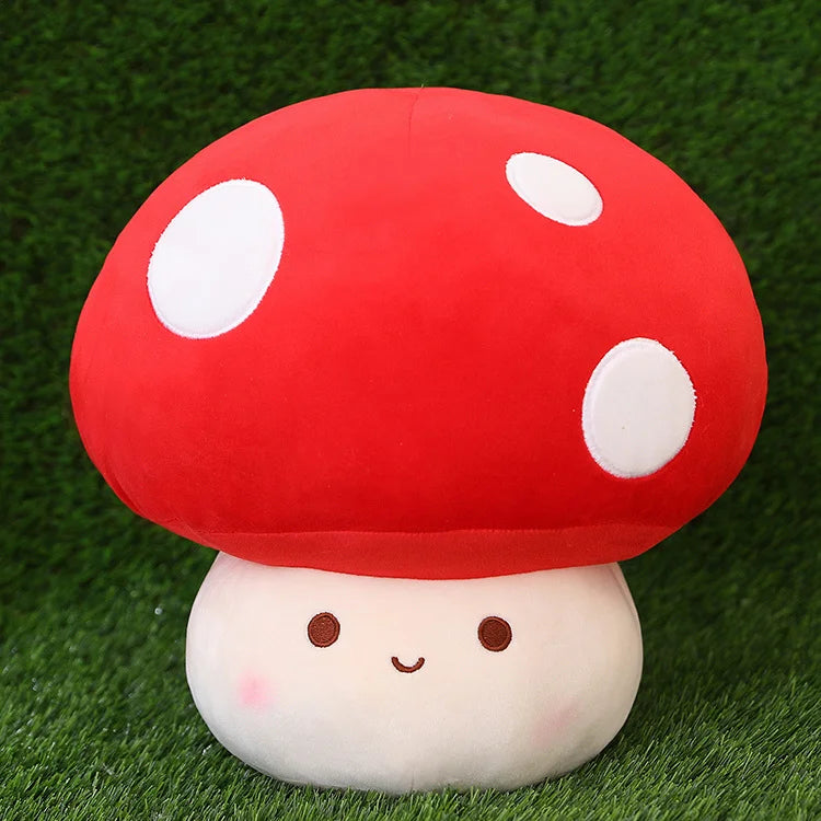 23cm Cute Simulated Mushroom Plush Toy Stuffed Soft Lifelike Plant Kawaii Shiitake Mushroom Doll Toys for Kids