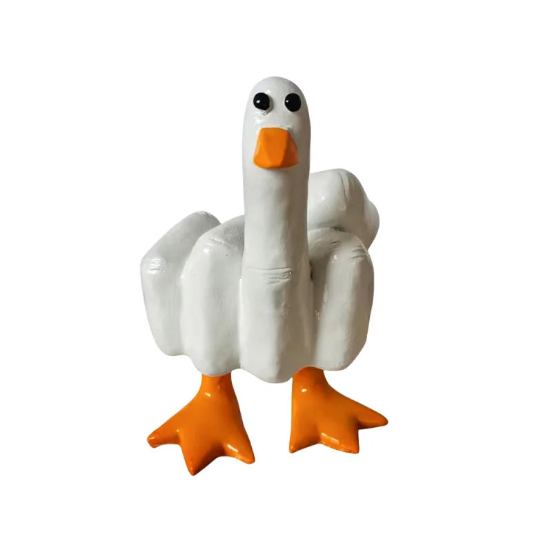 Funny Duck Personalized Middle Finger Resin Statue at $16.79 from Truemartin