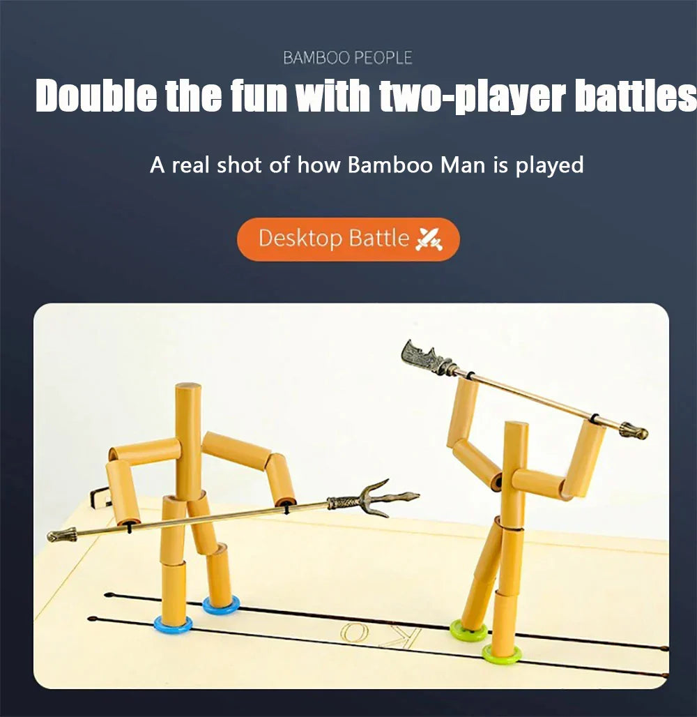 DIY Small Bamboo Man Two Player Battle Fun Interactive Party Game at $19.97 only from Truemartin