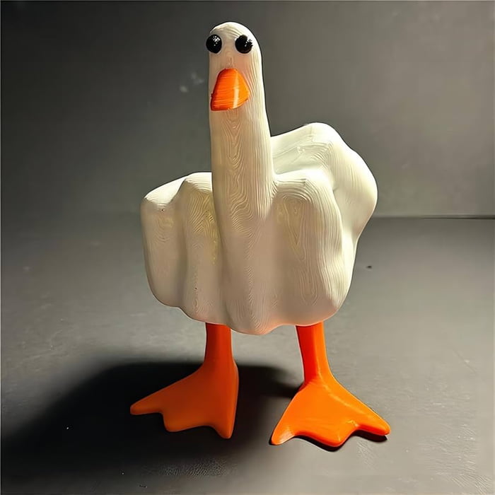 Funny Duck Personalized Middle Finger Resin Statue at $16.79 from Truemartin