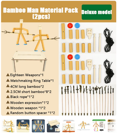 DIY Small Bamboo Man Two Player Battle Fun Interactive Party Game at $19.97 only from Truemartin