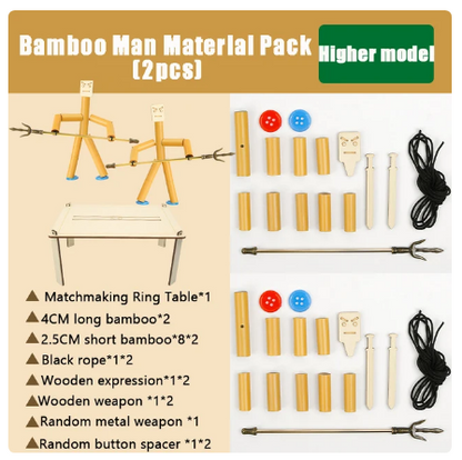 DIY Small Bamboo Man Two Player Battle Fun Interactive Party Game at $15.97 only from Truemartin