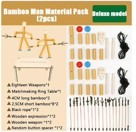 DIY Small Bamboo Man Two Player Battle Fun Interactive Party Game at $19.97 only from Truemartin