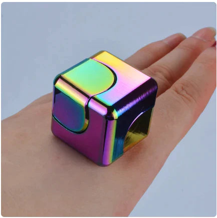 Metal Cube Fingertip Spinner Decompression Spinning Tops